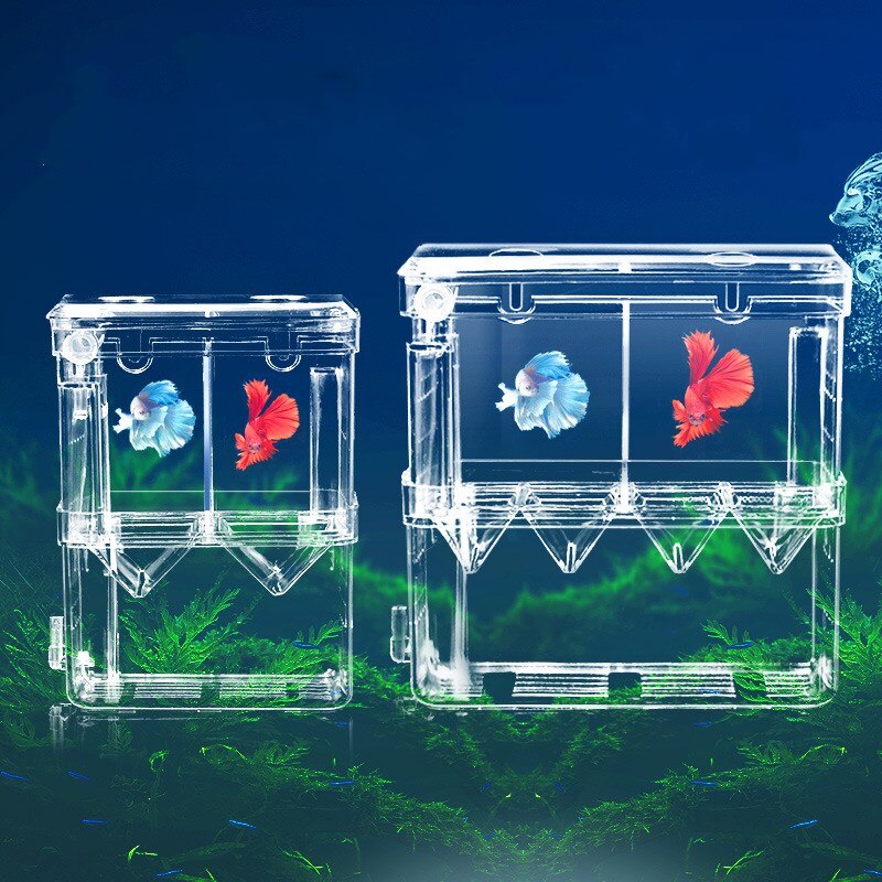 Acrylic Aquarium Breeder Box Breeding Incubator Small Fish Hatchery for Shrimp Clownfish Aggressive Fish Injured Fish