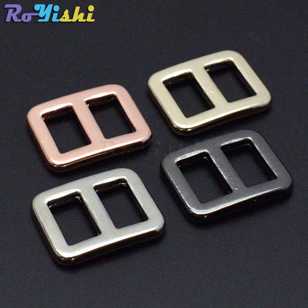 3/8" Metal Mix Colors Curve Tri-Glide Slider Adjustable Buckle for Bags Webbing 10mm: 50pcs / MIX Colors