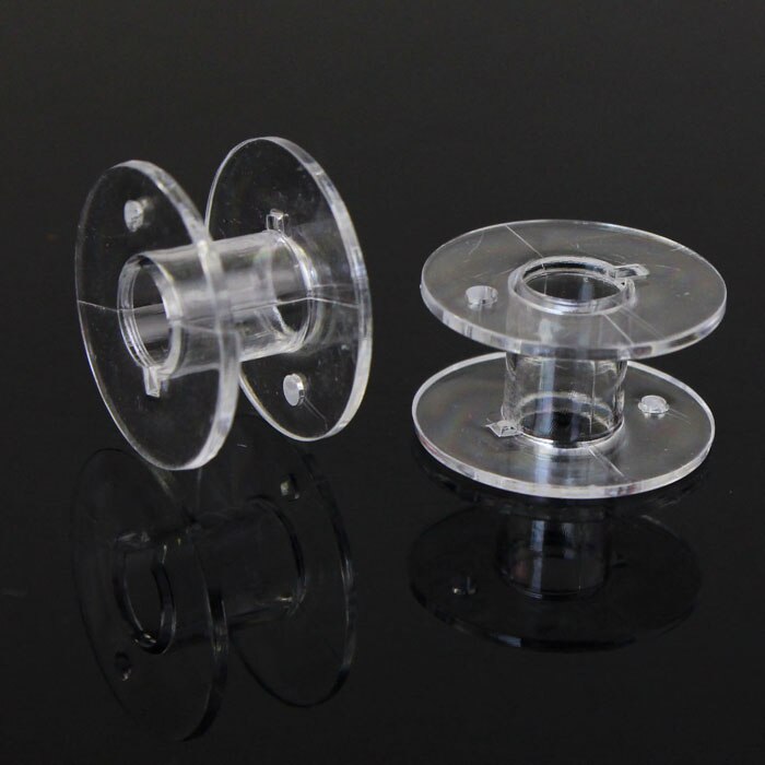 #H25 10Pcs Transparent Sewing Machine Spool Home Plastic Spool Sewing Tool Accessories Universal Empty Bobbin