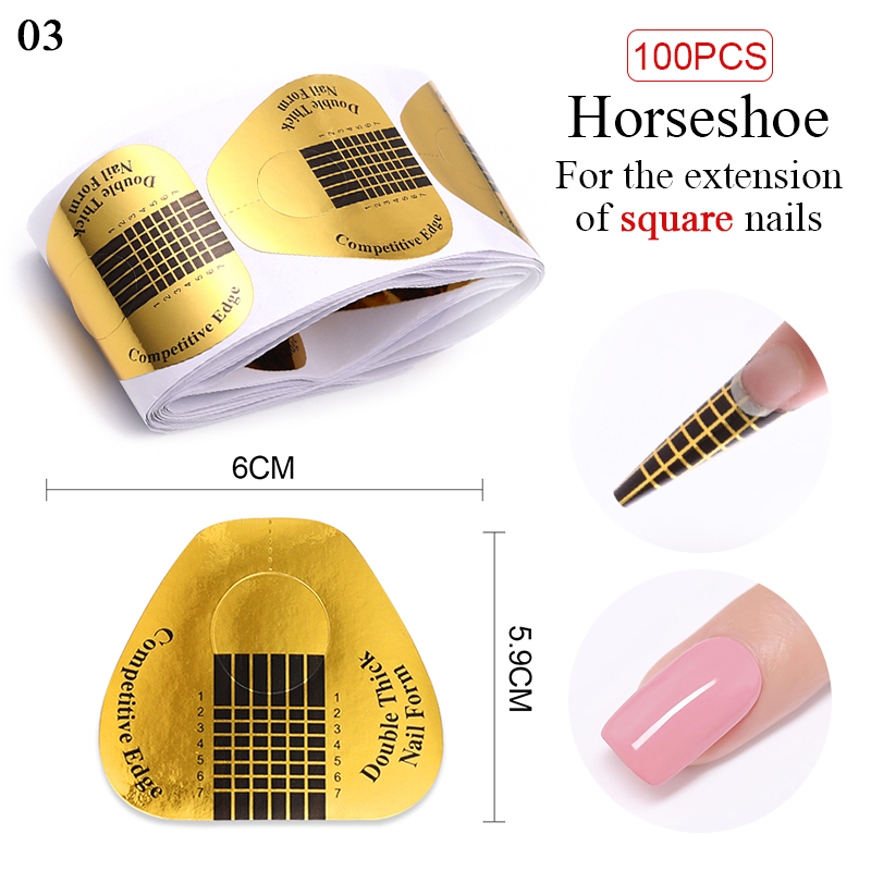 Anself Nagelschablonen-Set – 100 Oder 300 Stück, Selbstklebend, Für Gel- Und Acrylnagel-Verlängerung