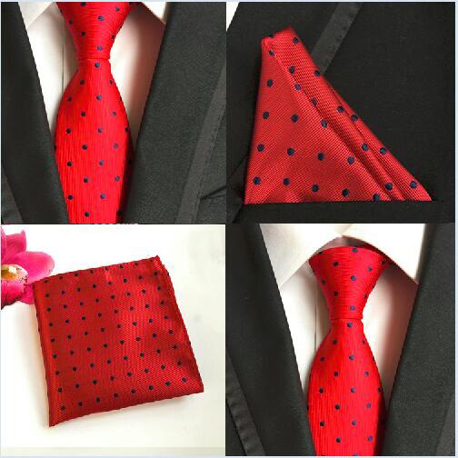 Herenset van s 100%  zijden stropdassen (zakdoeken) effen stippen bloemen stippen bruiloft feest pochet stropdas zakdoek: Eerste 20a