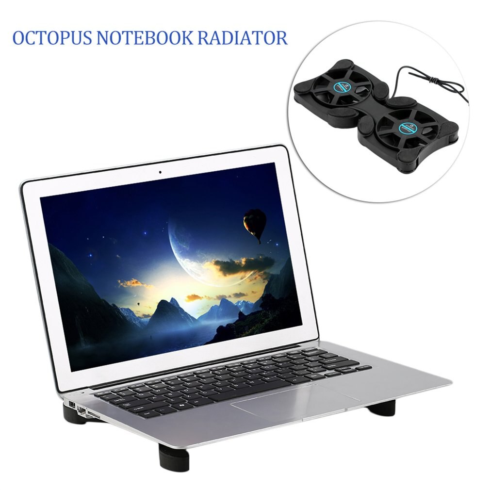 1Pcs Laptop Fan Laptop Koeler Notebook Cooler Cooling Pad Dubbele Usb Fans Voor 14Inch Laptop Cooling Pad accessoires