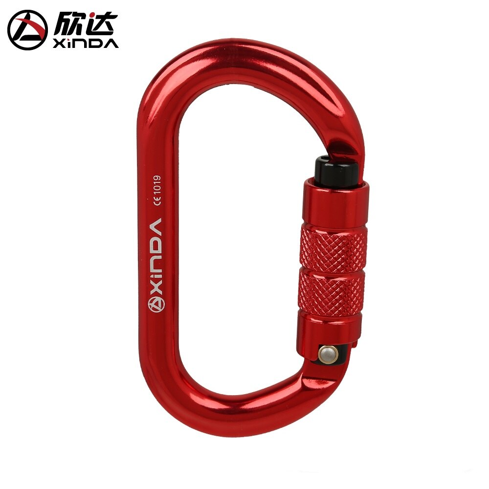 Xinda O-Slot Type Gesp Automatische Veiligheid Master Karabijnhaak Multicolor 5500lbs Crossing Haak Klimmen Rock Bergbeklimmer Apparatuur: Auto Red