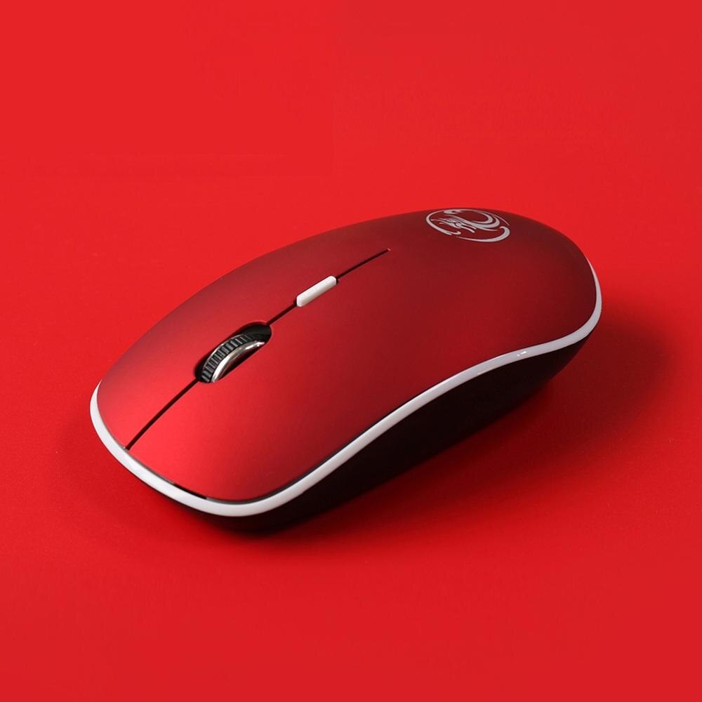 Silent Wireless Mouse Wireless USB Mouse Computer Mouse for Laptop Silent Ergonomic Mause Laptop Accessories PC Mice Gamer Mause: Red