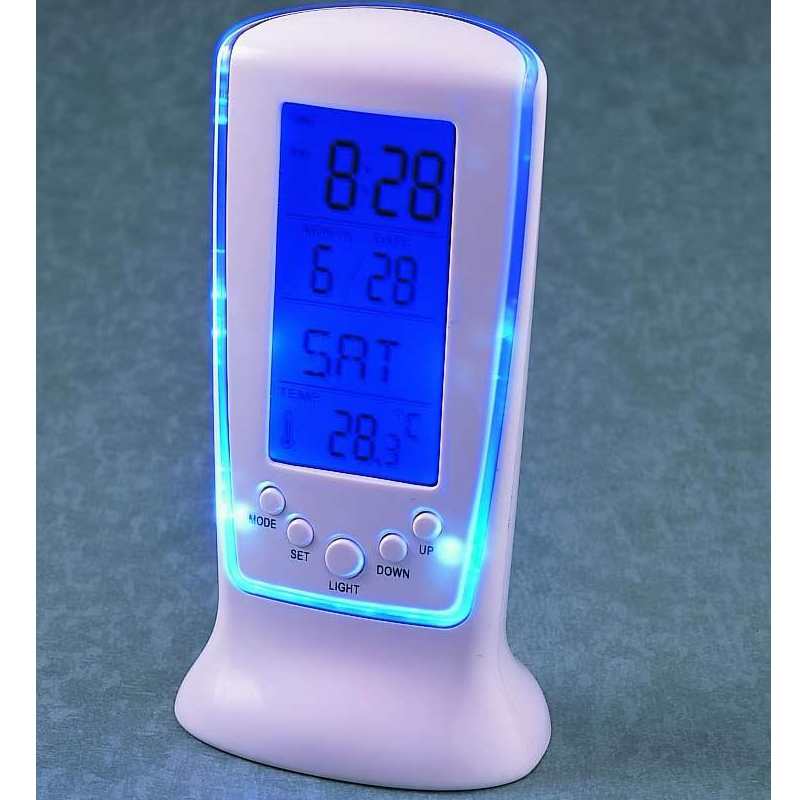 Home Decor Digital Backlight LED Display Table Alarm Clock Snooze Thermometer Calendar