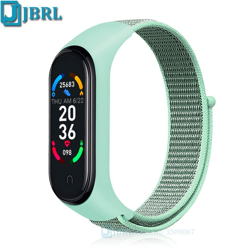 Nylon Kids Smart Band Children Heart Rate Sleep Smart Bracelet Fitness Tracker Wristband Sports For Android IOS Wrist Band 10-18: Mint Green