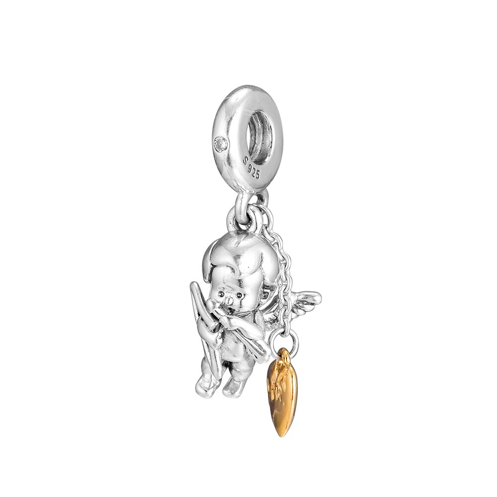 925 Sterling Silver Classic Golden Bee Charm Pendant Bracelet DIY Accessories Pendant: 2313