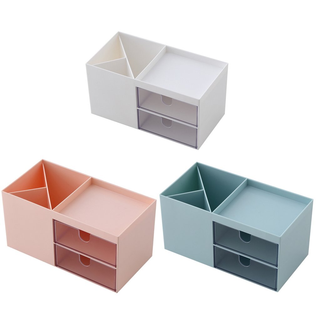 Muovinen kosmetiikkasäilytyslaatikko kaksinkertainen lokerolaatikko korujen säilytyslaatikko yksinkertainen pölytiivis laatikko