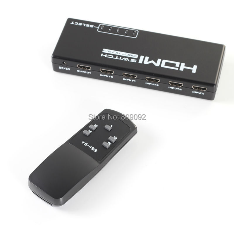 5 Port 1080 P HDMI Switch Switcher HUB Selector Splitter met Afstandsbediening Splitter Box voor HDTV PS3 DVD STB