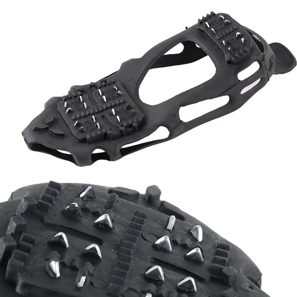 24 dents pince à glace Spike pour chaussures en plein air anti-dérapant escalade neige pointes Crampons Crampons chaîne griffes poignées bottes couverture