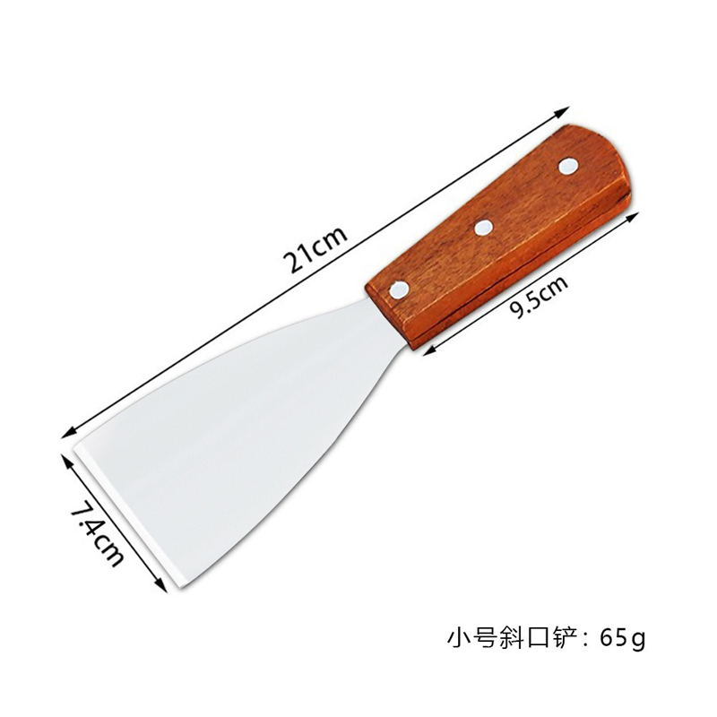 Espátula y raspador de parrilla de acero inoxidable, herramientas de cocina duraderas antiadherentes para barbacoa, pala para Pizza, tortitas, carne, utensilios para barbacoa: Borgoña