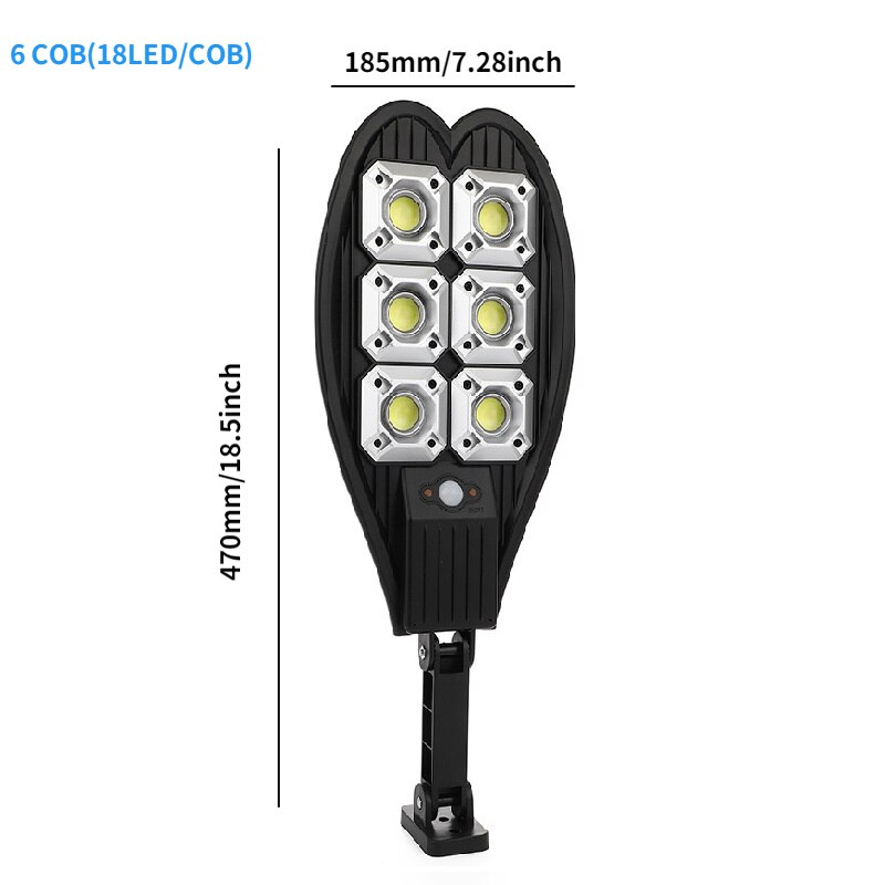 LED Solar Street Light Outdoor Wall Lamp COB PIR Motion Sensor Remote Control Waterproof Garden Yard Porch Garage Night Lamps: Solar Light-6 COB