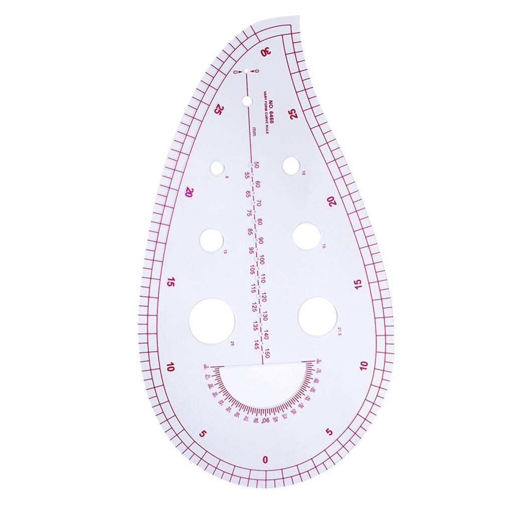 Regla de costura de plástico, plantilla de medición curva francesa, 4 especificaciones, regla de escala, dibujo a medida, herramienta para manualidades, 4 Uds.