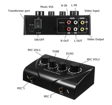 Karaoke Sound Mixer Audio System Portable Mini Digital Audio Sound Karaoke Machine Echo Mixer System
