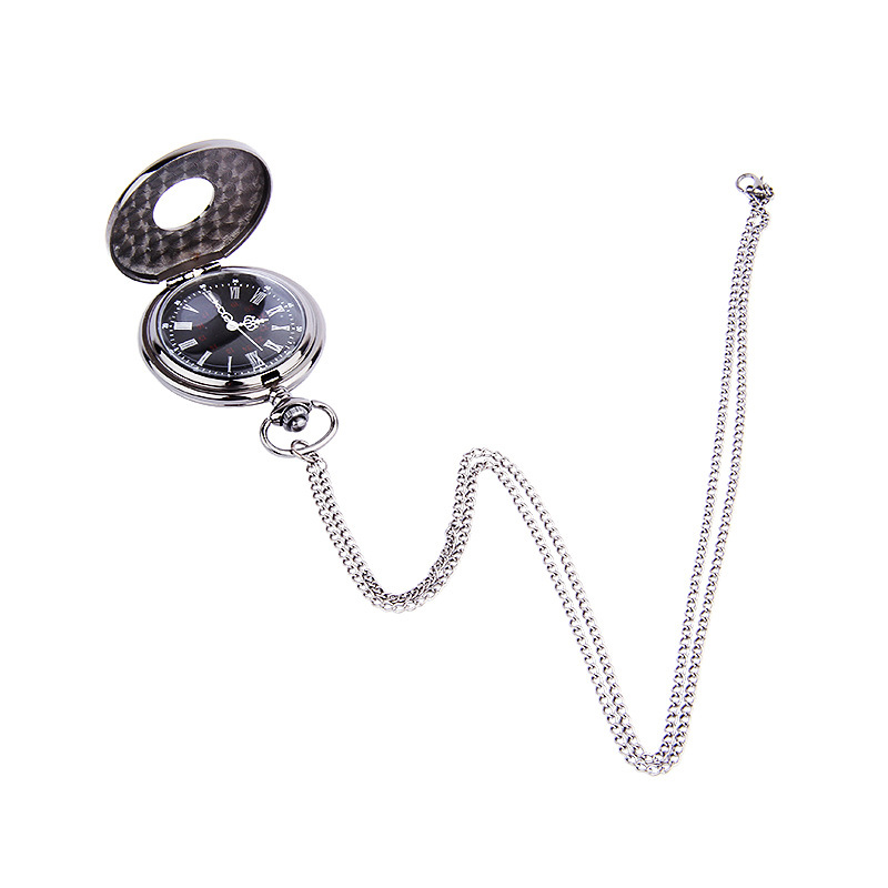 HDGSAFD Montre de poche vintage à quartz avec chaîne, chiffres romains