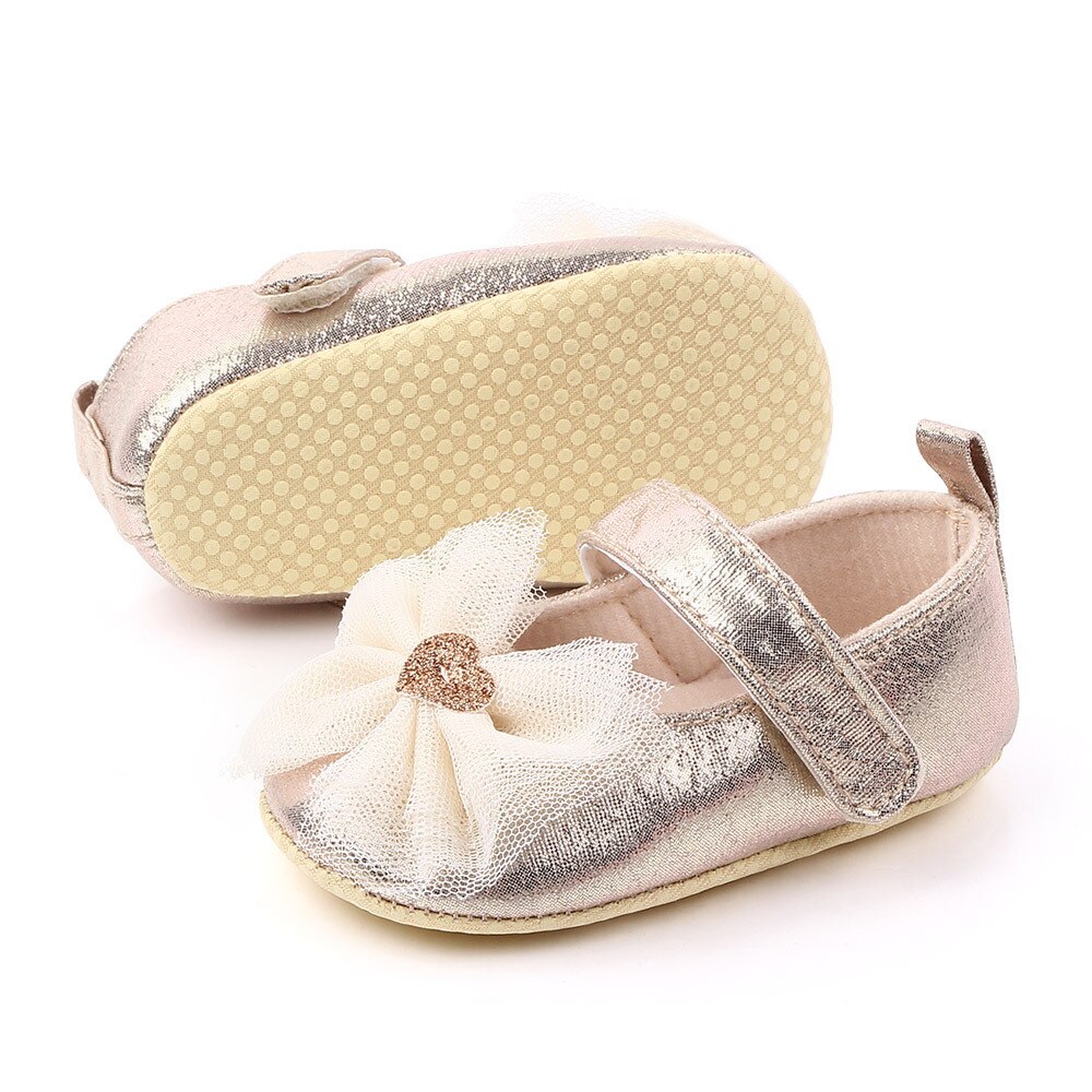 Spring / Autumn Infant Baby Girl baby Shoes princess Bow shoes soft bottom non-slip toddler shoes PU Leather First Walkers
