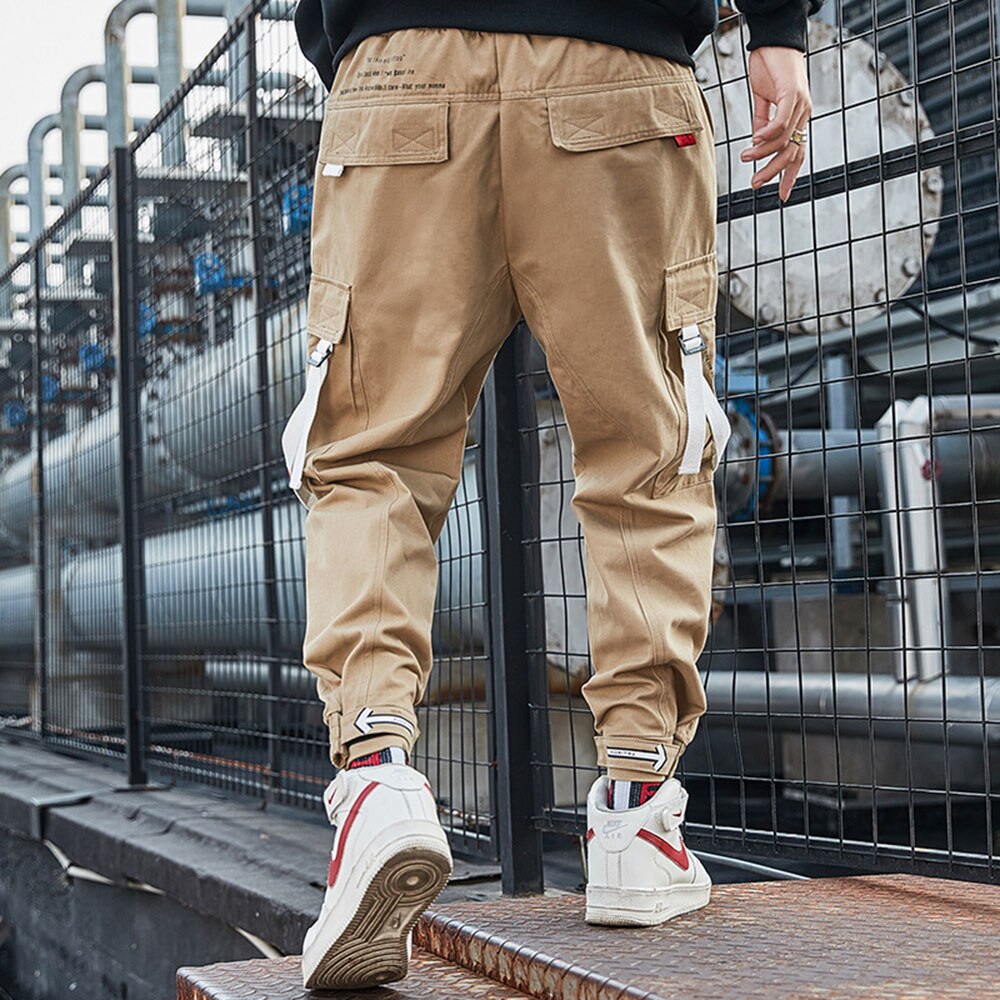 Harajuku Japanese Joggers Harem Pants Cotton Cargo Pants Hip Hop Joggers Sweatpants Streetwear Men