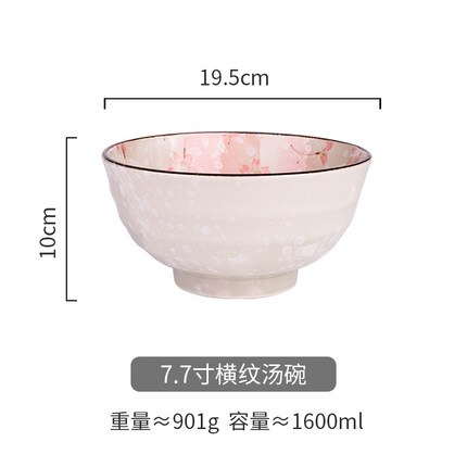 Kirsebærblomster i japansk stil håndmalet service fad tallerken ramen skål salat tallerken køkkenudstyr: B