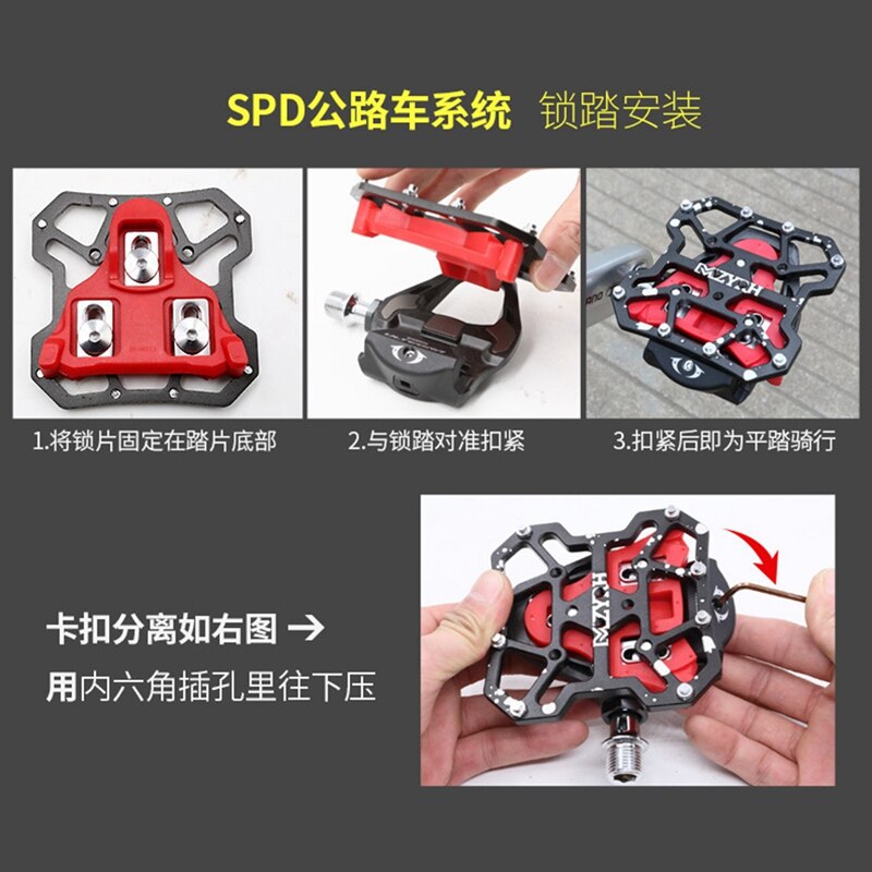 Road Bike Cleats Set Self-Locking Bicycle Pedals Lock Cleats for Shimano SPD System Shoes Float Cycling Shoes