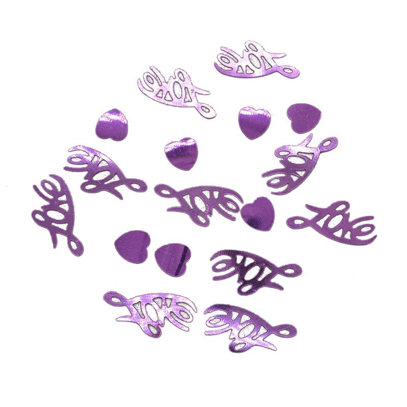 15g scintillant amour coeur lettres paillettes confettis accessoires de fête de mariage confettis mariage jeter Table décoration fournitures: Pourpre