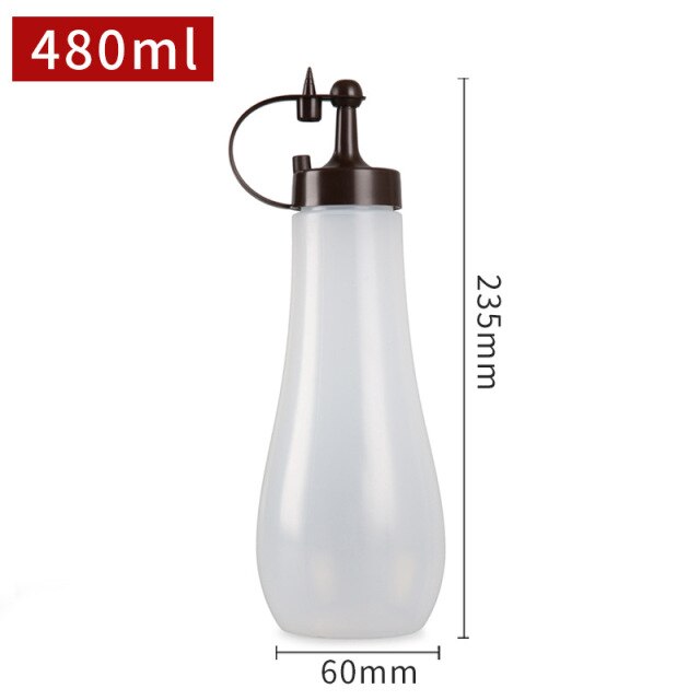 Würze Squeeze Flasche Sauce Squeeze Squirt Flasche für Küche Sirup Salat Dressing Öl Ketchup Container Food Dispenser: Black-480ml