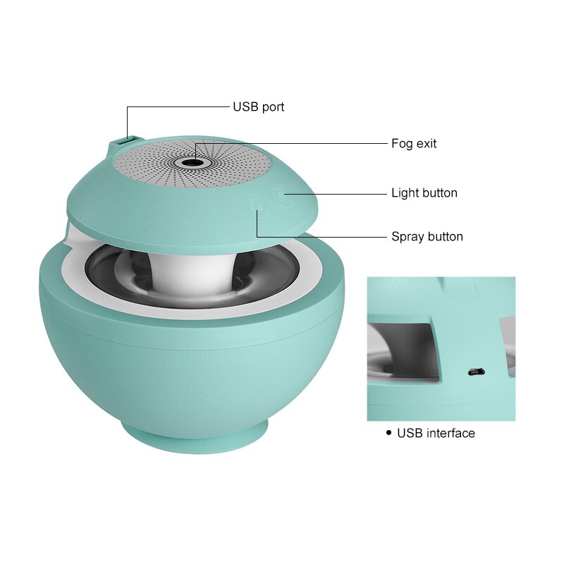 Usb Mini Dc 5V Auto Stoom Luchtbevochtiger Luchtreiniger Aroma Diffuser Essentiële Olie Diffuser Auto Humidifie Projector