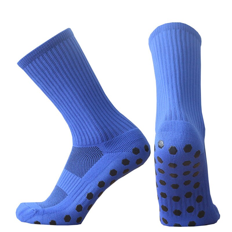 Sport Mannen Vrouwen Anti Slip Fs Voetbal Sokken Baseball Rugby Grip Voetbal Sokken: blue
