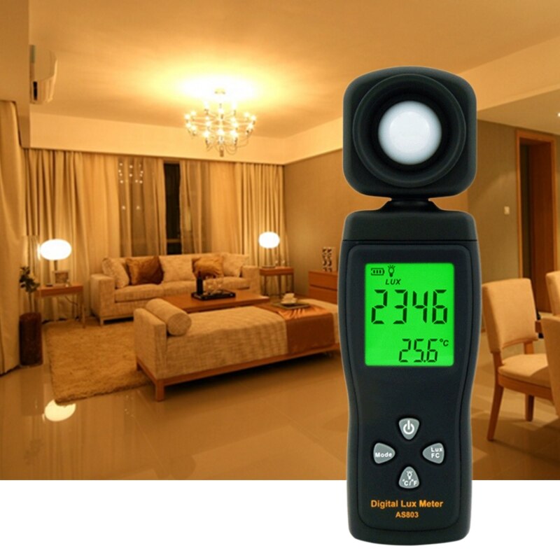 AS803 Luxómetro Digital medidor de luz, Lux fotómetro Metro ultravioleta radiómetro R9UF