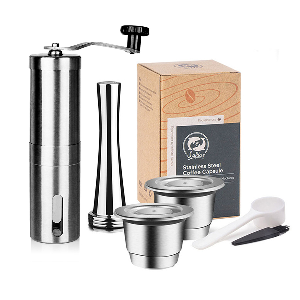 Edelstahl Nespresso Nachfüllbare Kaffee Kapsel manipulieren Wiederverwendbare Kaffee Schote Coffeeware Zubehör Für Barista Espresso Hersteller: Gold