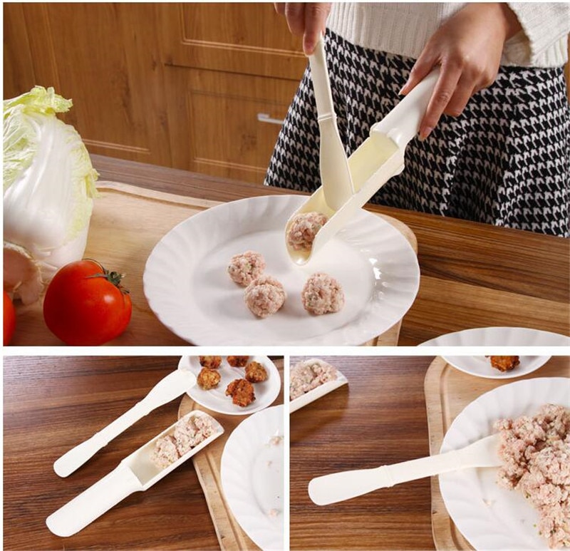 Juego de 2 piezas para hacer albóndigas, útil para hacer albóndigas, Bola de pescado, juego de hamburguesas, herramientas de cocina casera, accesorios de cocina