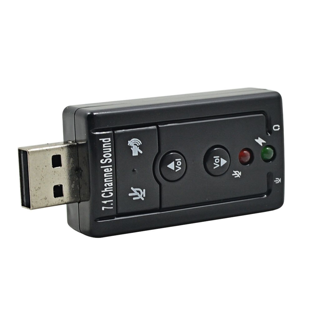 TISHRIC External USB Sound Card Adapter 7.1 Channel 3.5mm Microphone Headset For Laptop PC