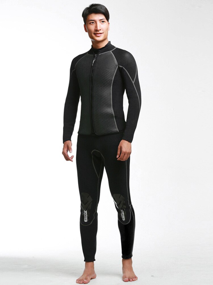 Hisea Mannen Top Wetsuit Jassen Broek 2Mm Neopreen Lange Mouwen Badpak Surfen