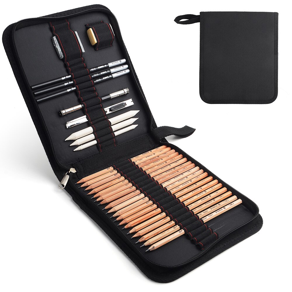 Marco 29Pcs Art Potloden Set Tekening Potlood Houten Schetsen Potloden Dessin Kunst School Supplies Tekenen Materialen Kit Desenho: 29pcs set 2