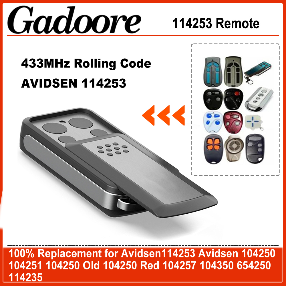 Gadoore Avidsen 114253 Garagentor-Fernbedienung, kompatibel mit 433 MHz Avidsen 114253 104257 104251 Extel Thomson Garagensteuerung