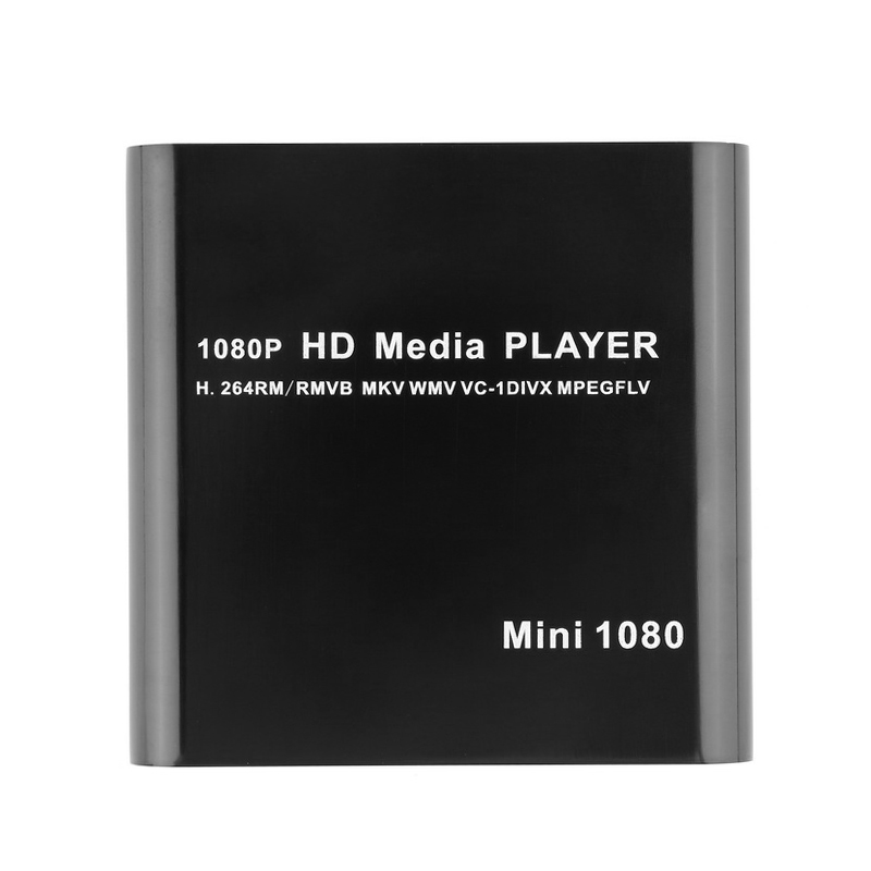 Kebidumei Mini Full Hd 1080 p Usb Externe Hdd Speler Met SD MMC Kaartlezer Host Ondersteuning Mkv Hdmi Hdd Mediaspeler zwart