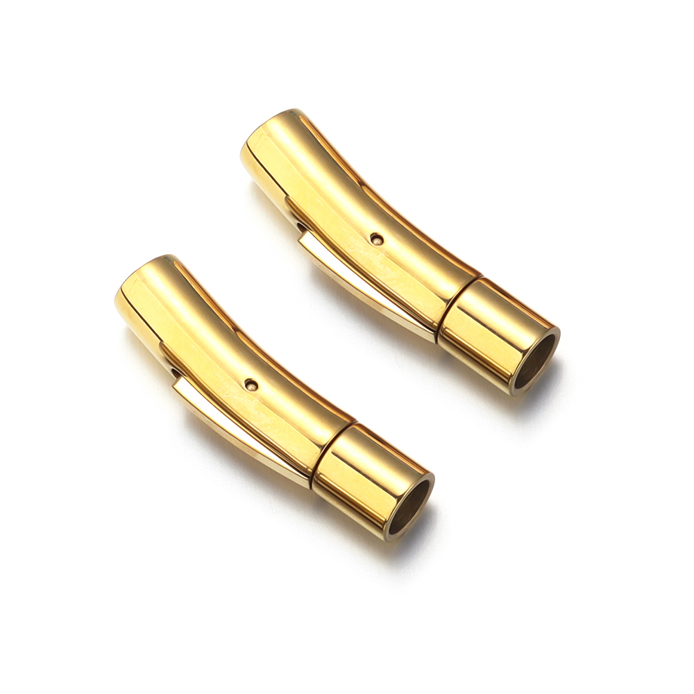1 Stück Edelstahl-Magnetverschluss, passend für Durchmesser 3/4/5/6 mm, Lederband, Metallschnalle für Schmuckherstellung, DIY-Stecker-Zubehör: S / schwarz