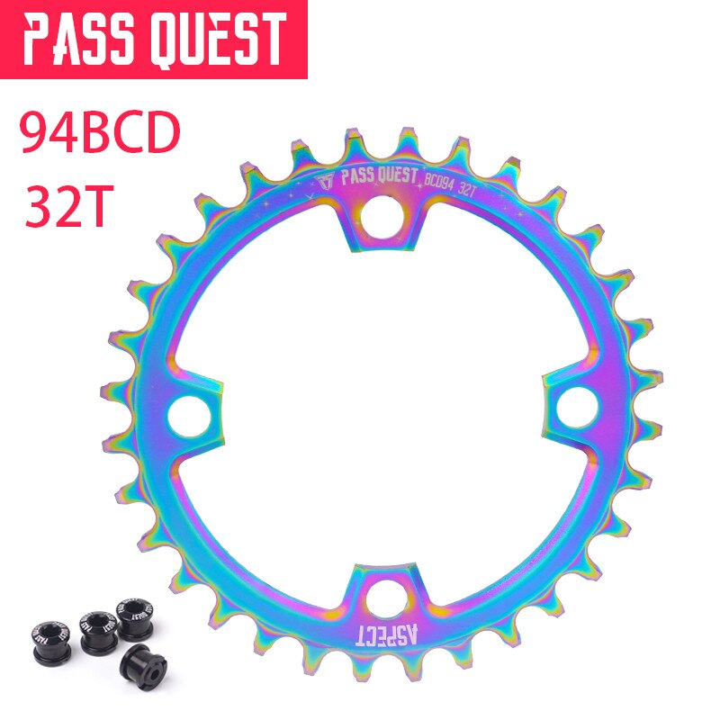 Pass quest mountain cykel kædehjul 94 bcd runde 32t-40t cykel kædering mtb cykel kædehjul krone bcd 94 til nx gx  x1: 32t