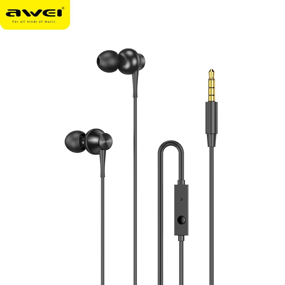 Awei PC-1 3.5Mm Wired Oortelefoon Met Microfoon Voor Telefoon Oordopjes Stereo Headset Super Bass In-Ear Oordopjes