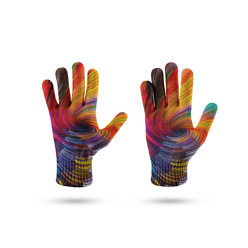 Neue 3d Wirbel Bunte Warme Handschuhe Frauen berühren Bildschirm Handschuh Winter Künstliche Wolle Fäustlinge Weibliche Weihnachten Handschuh: Stil1