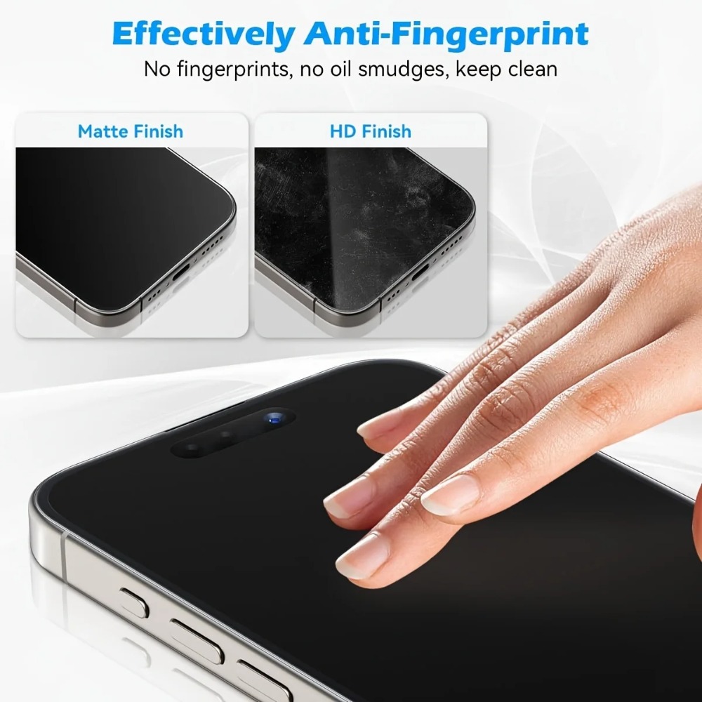 4 pezzi di vetro temperato opaco per IPhone15 pro Max 15 14 13 pro14 più 12 11 XS Max XR X anti-impronte per iPhone 12 13 mini