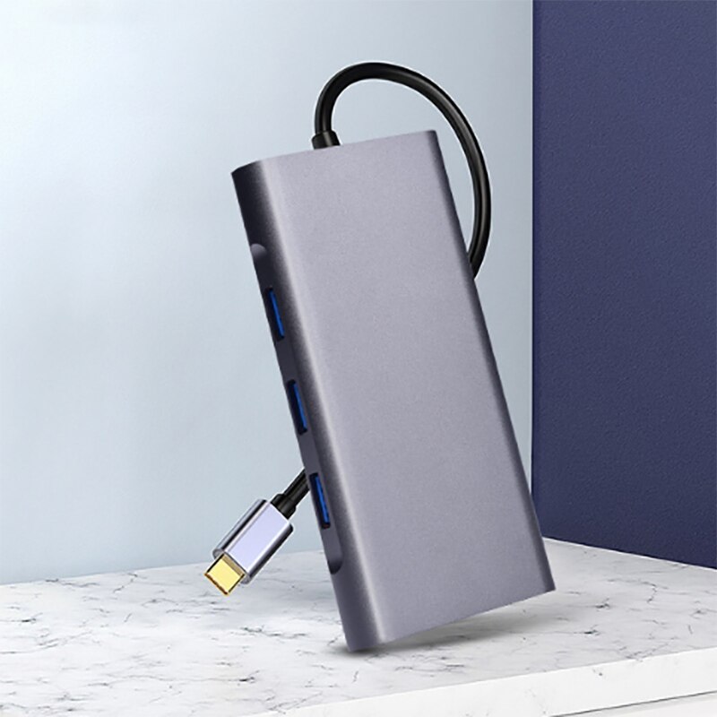 10- in -1 type-c hub usb 3.0 hub pd hoge snelheid opladen voor huawei xiaomi lenovo docking station 4k hdmi sd tf lan