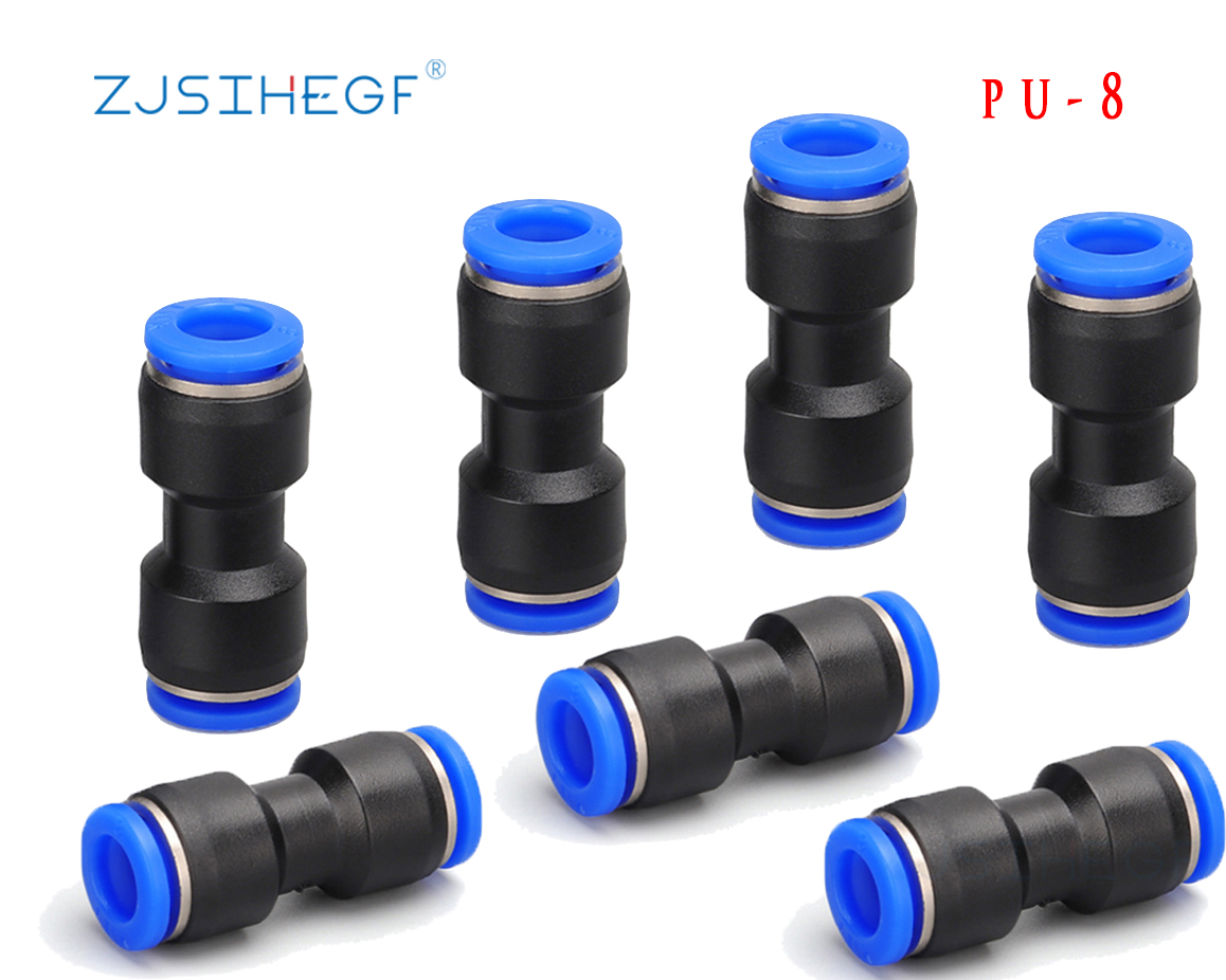 1 Stuks Pu Serie 4/6/8/10/12/14/16Mm Slang Luchtstroom Buis Plastic Snelle Lucht Pneumatische Connectoren Koppeling Messing Fitting