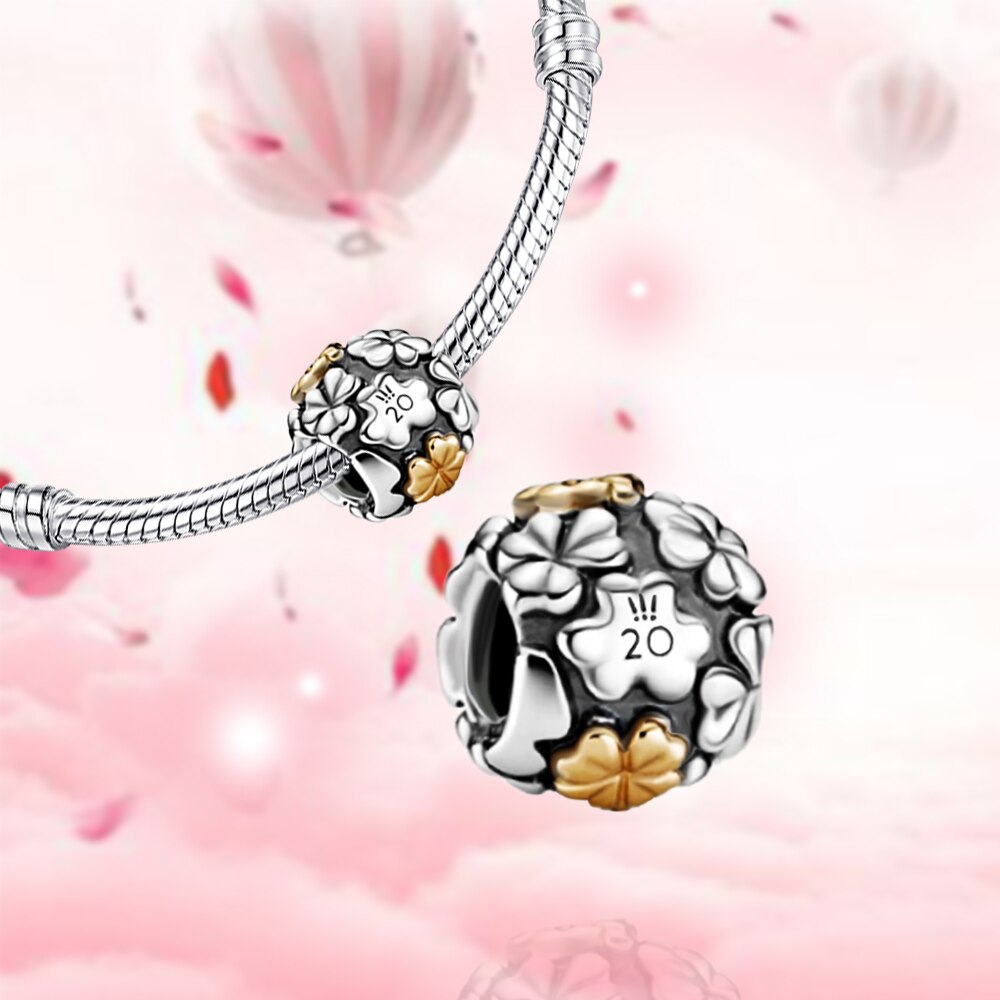 925 Sterling Silber vier-kleeblatt Korn passen Luxus 925 Original Charme armbänder Perlen Für Schmuck Machen DIY frauen