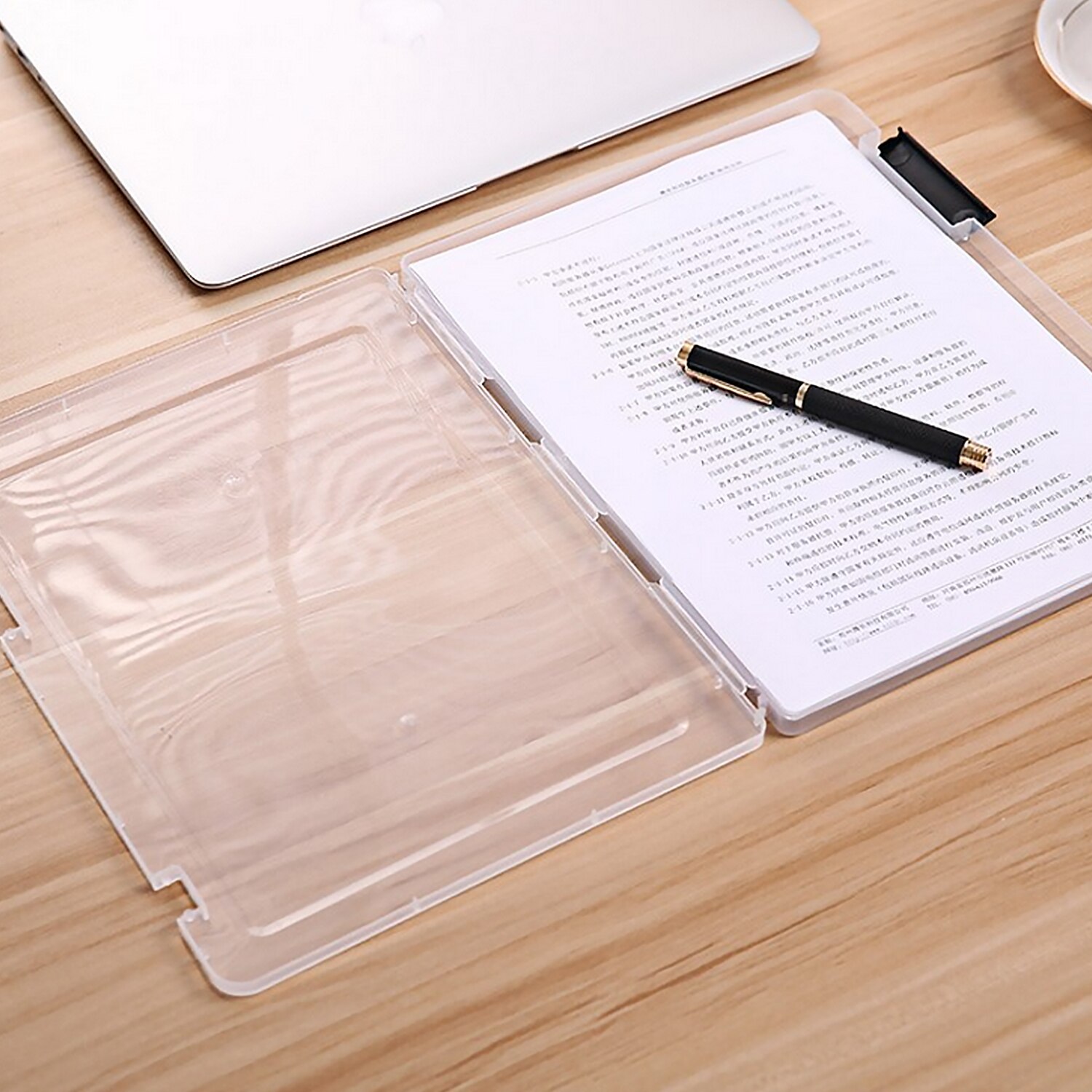 Portable Transparent Plastic A4 Size File Document Storage Case Box Organizer Container for Home Office School Business Supplies