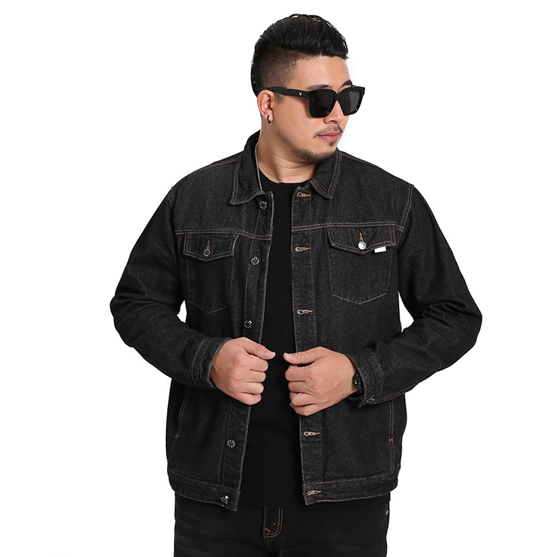 Herr plus size 7xl jeansjacka herr europeiska och amerikanska lapel lös stor jacka plus size herrkläder