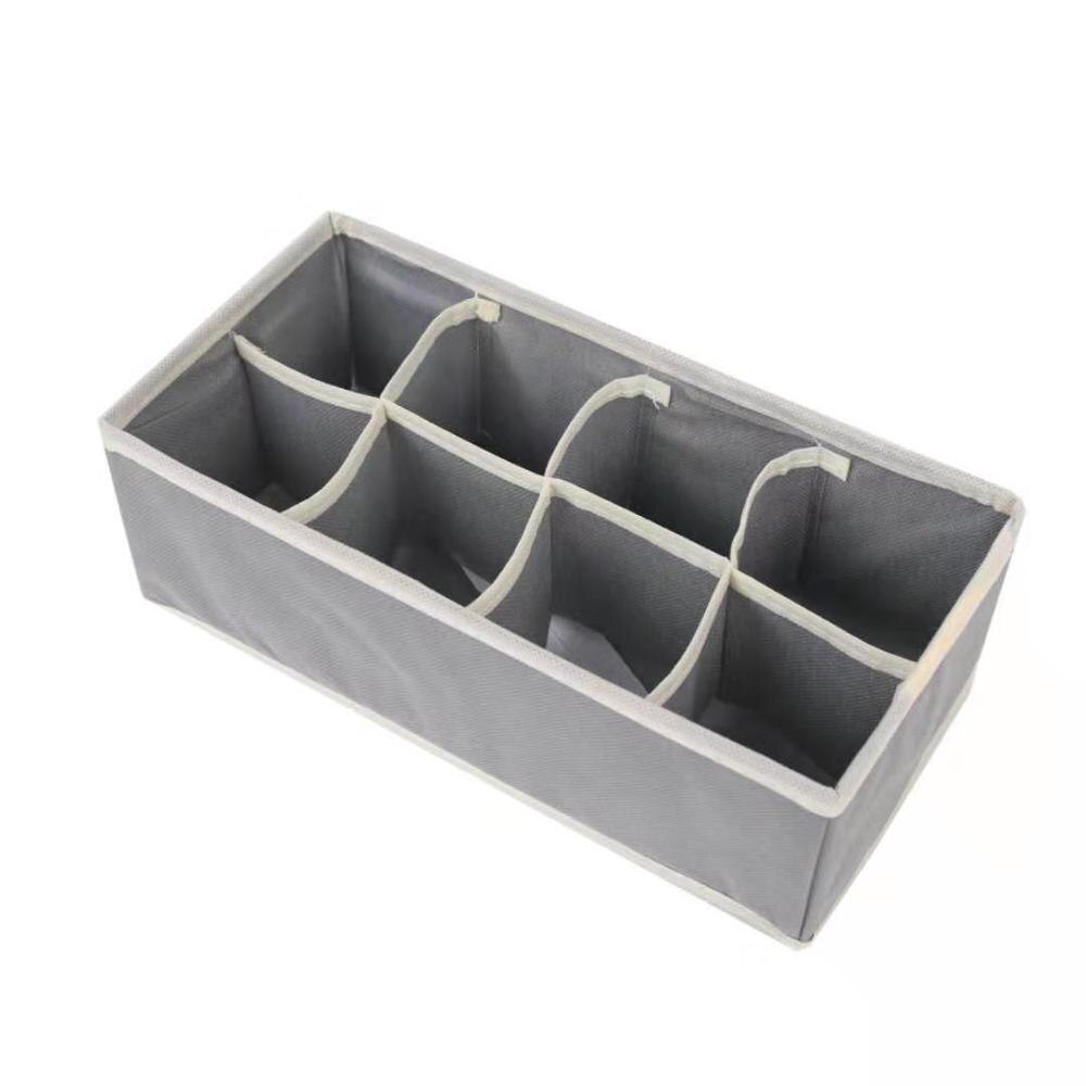 Foldable Fabric Closet Underwear Organizer Storage Box Drawer Divider Room Organization for Underware Bra Ties Belts Socks: Gray 8 Cells