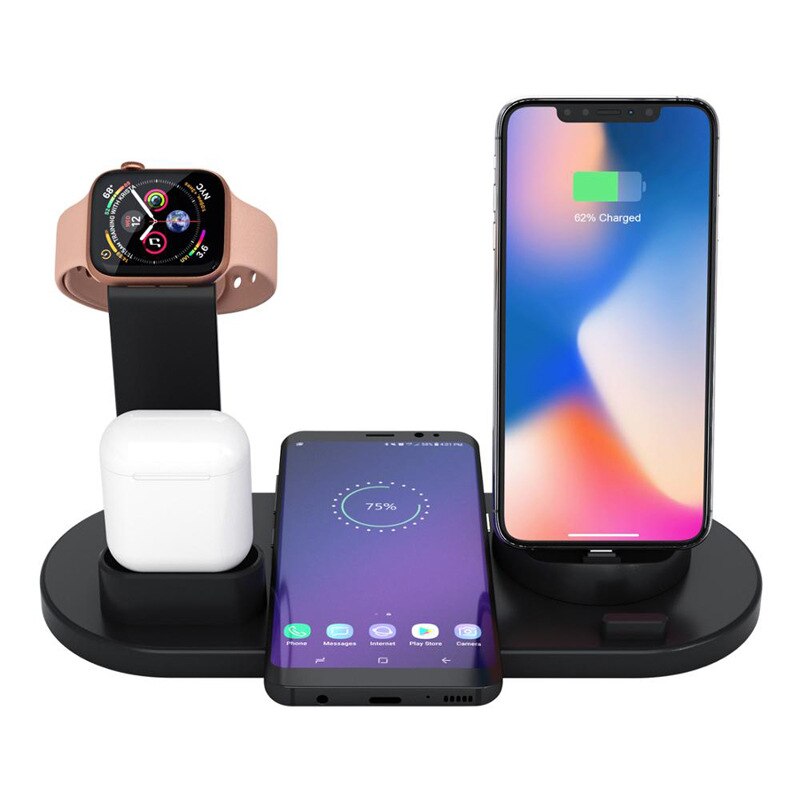 3 In 1 Bracket Met Draadloze Horloge Oplader Voor Huawei Apple Horloge Headset Mobiele Telefoon Stijlvolle Afneembare Horloge Stand