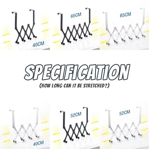 Door Back Hanging Telescopic Hook Telescopic Folding Hook Clothes Hanger Diamond-shaped Door Back Wall Hanging Coat Rack Handbag