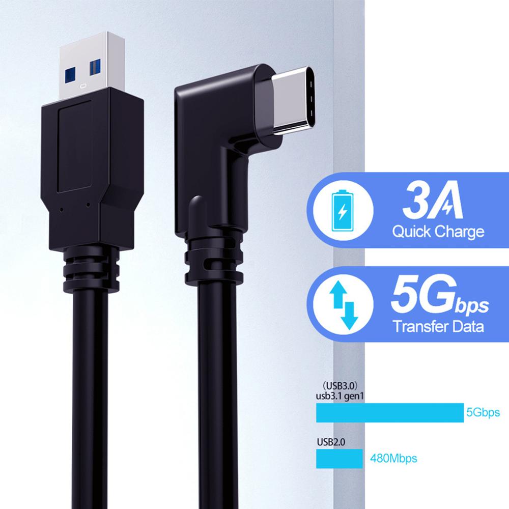 Oculus Quest 2 VR Link USB3.1 Type-c Link 90 Degree Extension Cable Connector High Speed Data Transfer for VR Virtual Reality