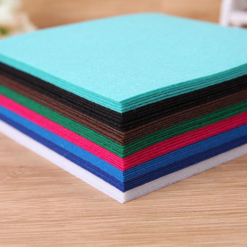 40 Stks/set Niet-geweven Vilt Polyester Doek Vilt Diy Bundel Voor Naaien Pop Handgemaakte Craft Dikke Huis decor Kleurrijke